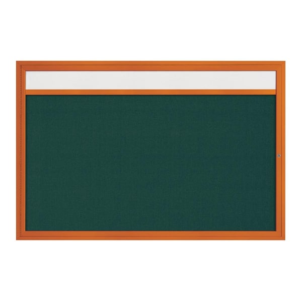 United Visual Products Slim Enclosed Corkboard, 36"x36", Satin Alum Frame/Buff UVEB3636-SATIN-BUFF - main